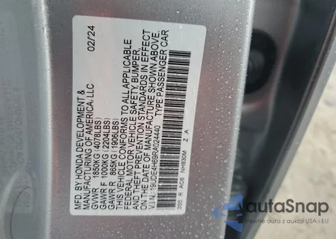 2024 Acura Integra A-Spec Tech z USA, uszkodzony, nr VIN 19UDE4H69RA024440